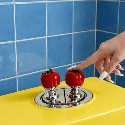 Joivida 2个装小番茄造型马桶按钮按压美甲浴室冲水辅助盖提升器卫生助手