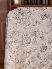 PalaceNights Áo ngủ tay ngắn kiểu cung đình dành cho nữ, họa tiết hoa, viền ren tương phản. - Màu be - Xem 8