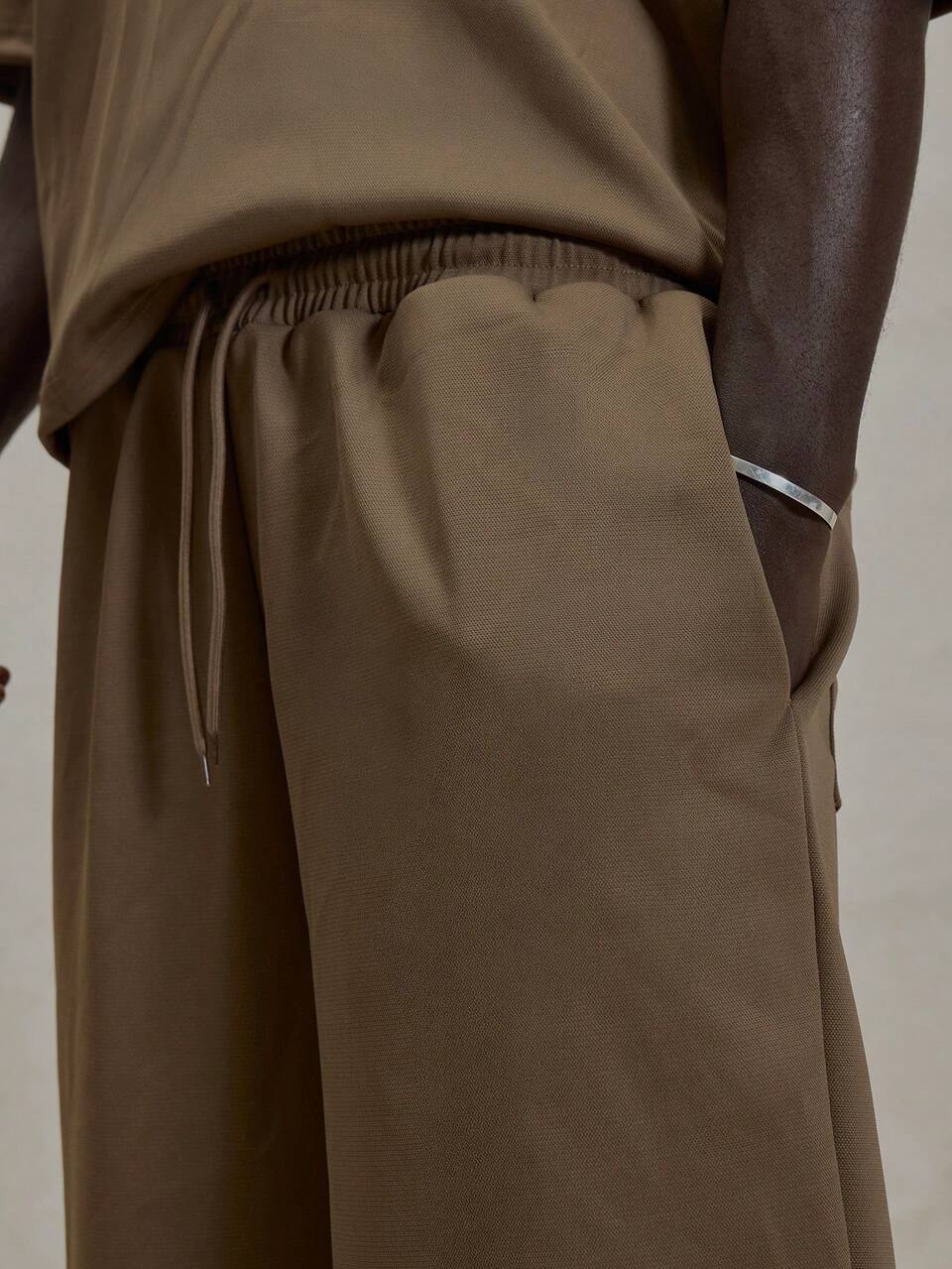 Oversized Short Sleeve Extreme Drop Shoulder Collared V Neck Shirt Top Co Ord Set Basic Style Short Winter Essentials