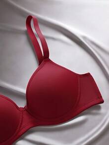 EmpressEnvy 3 件套女士纯色日常无钢圈文胸（豆沙色、深灰色、杏色） - 彩色 - 查看 4