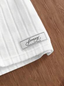 Manfinity Unisex Áo polo nam tay ngắn thêu chữ, kiểu dáng thường ngày, thích hợp đi làm. - trắng - Xem 5