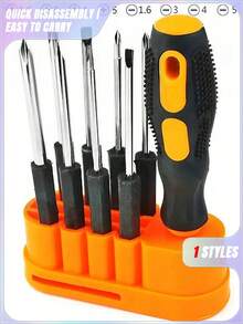 1 Set 8-In-1 Multifunctional Screwdriver Set For Mobiles And Computers - Manual Repair Tool Kit With Various Heads - Multicolor - View 1
