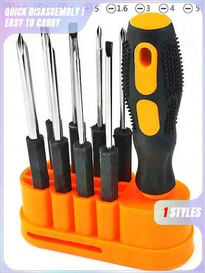 1 套 8 合 1 多功能螺丝刀套装，适用于手机和电脑 - 手动维修工具套件，带各种头
