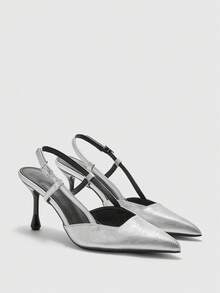 CUCCOO BIZCHIC Women's Elegant Snake Skin Pattern Pumps, Suitable For Commuting For Christmas Spring Shoes - Silver - View 7