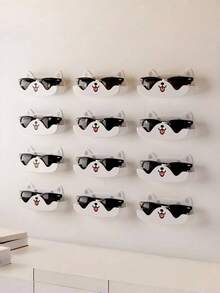 Joivida 可爱狗狗猫咪眼镜收纳盒免打孔壁挂式眼镜架防压床头时尚眼镜展示架 - 彩色 - 查看 9