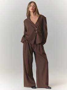 MUSERA 女士西装外套 - 咖啡棕 - 查看 5