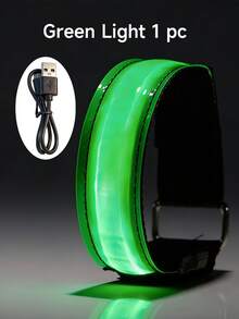 Teckwe 夜跑步行用LED发光臂带，反光跑步臂带，可充电慢跑灯，高可见度夜跑装备，运动腕带，派对用品 - 發光運動臂帶 - 查看 5