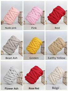 1pc 500g Chunky Yarn For Hand Knitting Blanket,Vegan Super Soft Giant Yarn For Arm Knitting,DIY Yarn Blanket For Pet Bed,Bulky Yarn Tube For Pillow,Bulky Yarn,Bags,DIY Craft (Multiple Colors Optional) - Multicolor - View 5