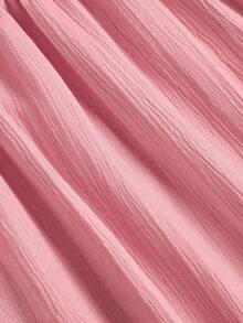 SOLERSUN 大码女式纯红色宽松休闲立领前开衩水滴形纽扣高端设计长袖系带修身A字长连衣裙，优雅、舒适、休闲、时尚通勤连衣裙，新款，适合日常穿着，新年、秋季、冬季、派对、约会、圣诞节、2026年、新年、情人节、夏季、粉色。 - 粉色 - 查看 8