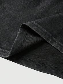 ROMWE MEN Street Life Quần short nam thường ngày in hình ngôi sao - màu đen - Xem 7