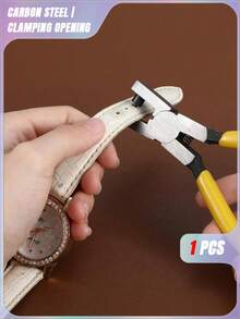 1pc Universal Handheld Belt Punch Tool For Belts, Shoelaces, Watch Straps, Men's Valentine's Day, Valentine's Day Wedding, Birthday, Pliers, Tools, Binder Clips - Yellow - View 5