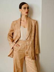 ZEYLAH Quần ống rộng dáng rộng thoải mái cho nữ, mặc đi làm và mặc hàng ngày - trái cam - Xem 1