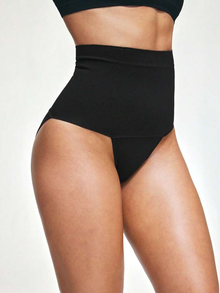 SHAPORA 女士无缝高腰塑形收腹内裤，提臀瘦腰塑身衣 - 黑色 - 查看 5