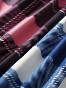 2 piezas/Set Pantalones de estar por casa a cuadros para hombre - Multicolor - Ver 3