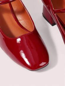 CUCCOO DOLLMOD Women's Round Toe Burgundy Mary Jane Shoes, Sweet & Cute, Versatile & Comfortable, School Style - Burgundy - View 8