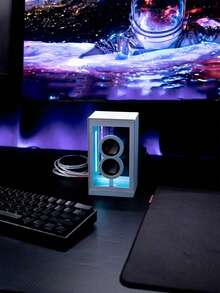 Teckwe 无线蓝牙音箱，带RGB灯光和定制透明设计（800mAh超长续航） - 彩色 - 查看 5