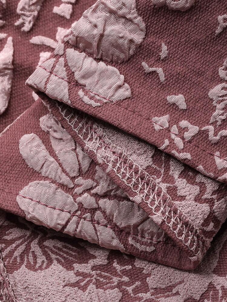 Women's Square Neck Waist Cinched A-Line Textured Fabric Dress Sundress Boho