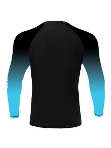 Manfinity KASUA Men's Letter Print Ombre Raglan Long Sleeve Surf T-Shirt - Multicolor - View 2