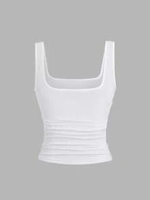 EMERY ROSE Áo tank top cổ tròn xếp ly dáng rộng cho nữ cỡ lớn, Áo tank top thời trang cỡ lớn cho nữ, Bộ 3 áo tank top cỡ lớn cho nữ, Áo tank top mùa hè cho nữ, Bộ 3 áo tank top nữ, Áo tank top gân, Áo tank top bó sát, Áo tank top nữ - Nhiều màu - Xem 8