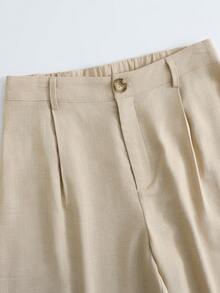 Franclia 女士时尚休闲仿口袋套装 - 卡其色 - 查看 6