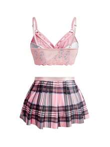 Fantasy Costume 两件套蕾丝拼接女士内衣套装 - 彩色 - 查看 8