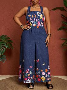 SHEIN CURVE+ Bộ áo liền quần kiểu cổ điển dành cho nữ cỡ lớn, có túi, thích hợp cho mùa tựu trường và mùa thu đông, CURVE PLUS. - Nhiều màu - Xem 8