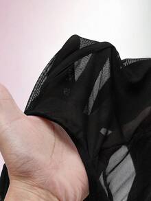 Amplova Women's Hollow Out Sheer Criss-Cross Bodysuit, Sexy & Avant-Garde, Suitable For Party Outfits - Black - View 9