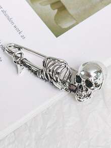 1件复古骷髅胸针，深色哥特式胸针，服装腰封配饰，珠宝首饰。生日毕业典礼家居装饰万圣节装饰秋季装饰房间装饰的最佳礼物 - 彩色 - 查看 17