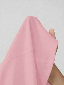 SHEIN Essnce Women's Casual Solid Color Pleated Pocket Pants - Pink - View 6