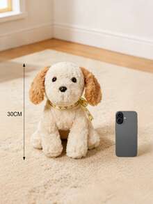 可爱造型的卧姿和蹲姿狗狗毛绒玩具，采用磨毛花卉PV材质，超柔软短毛绒面料，手工制作，纤维填充，钩织而成，是送给父母的完美礼物。 - 彩色 - 查看 7