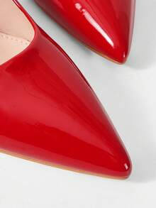 Mnmlis حذاء كعب نسائية - الأحمر - مشاهدة 5