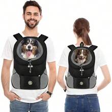 Dog Backpack Carrier Pet Carrier For Small Medium Dogs Travel Bag Front Pack Breathable Adjustable With Reflective Strips For Hiking Outdoor Cats Cat Carrier Cat Bag - Black - View 3