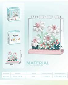 POKOJA LAND POKOJA LAND Huayi Dream Preserved Flower Bouquet Gift Set - DIY Assembly Building Blocks Flower Box - Multicolor - View 9