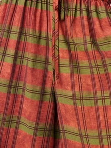 Nöista Plaid Harem Pants , Balloon Pants A Relaxed Fit With Gathered Elastic Cuffs And An Adjustable Waist. Spring , Summer , Women, Everyday Wear. - Red - View 6