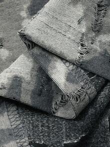 DAZY 男童全印花圆领短袖休闲做旧宽松T恤 - 灰色 - 查看 8