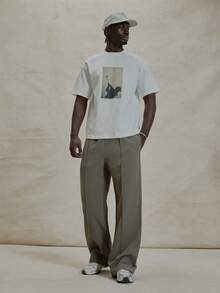 Musero 宽松细条纹弹力抽绳腰褶裥裤，春夏必备单品 - 彩色 - 查看 1