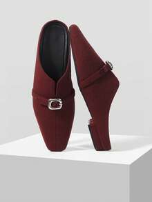 Mnmlis Women's Casual Slip-On Loafers With Buckle Design Valentine's Day - Red - View 2