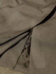 Aveloria Modichic Stand Collar Oblique Placket Blazer, Crafting A High-End Business Look - Grey - View 7