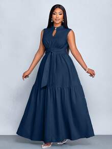 SOLERSUN Đầm nữ thời trang giản dị thanh lịch, đi làm, đi chơi, quần áo mùa hè mới cho nữ - Màu xanh hải quân - Xem 6