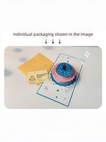 Zazumi 3D Pop Up Birthday Card - Laser Cut Cake Design, Elegant Greeting Card With Flowers, Handcrafted & Special Gift - multicolor - View 7