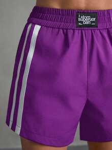 SHEIN Sports 女士弹力腰带休闲百搭日常户外运动短裤紫色运动短裤紫色短裤女士运动短裤 - 紫羅蘭色 - 查看 7