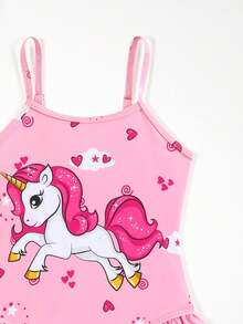 SHEIN Young Girl New Style Fashion Positioning Printed Camisole One-Piece Swimsuit Summer Holiday - Multicolor - View 5