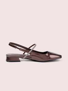 CUCCOO DOLLMOD 女士黑色亮面漆皮平底玛丽珍鞋，方头设计，方便穿脱，适合通勤、约会、聚会、购物、圣诞节等场合。 - 銅色 - 查看 10