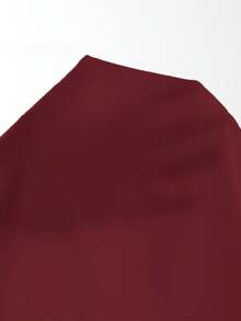 Aloruh Women's Solid Color Minimalist Everyday Lace Splice Sleeve T-Shirt - Burgundy - View 11
