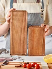 1/2 Piece Acorn-Shaped Wooden Tray, Oval Tray, Rectangular Tray, Wooden Tray, Beauty Display Tray, Perfume Tray, Bathroom Tray, Utensil Wooden Tray, Cake Tray, Kitchen Tray, Display Stand, Food Tray, Cupcake Tray, For Decoration, Halloween, Easter, Valentine's Day, Christmas, Table Decoration, For, Cake, Bread, Perfume, Jewelry, Bathroom Products - Multicolor - View 11