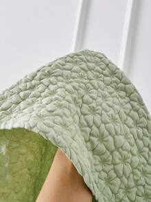 Diamond Collar, Jacquard Textured Woven Fabric, French Style A-Line Maxi Skirt, Elegant High Waist Snug Fit, Fashionable & Graceful For Teenage Girls In Summer - Green - View 7