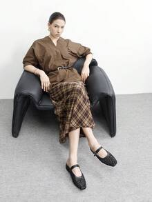 CUCCOO BIZCHIC 女士黑色网纱刺绣雏菊穆勒鞋 - 黑色 - 查看 6