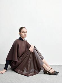 CUCCOO BIZCHIC 女士新款灰色法式低跟尖头简约时尚针织玛丽珍鞋，圣诞节必备 - 棕黑色 - 查看 6