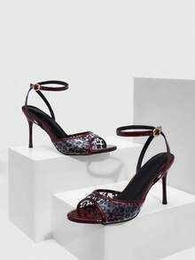 CUCCOO SZL Sandales à talons pour femmes - Jujube - Voir 2