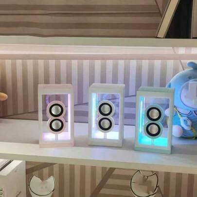 Teckwe 无线蓝牙音箱，带RGB灯光和定制透明设计（800mAh超长续航）